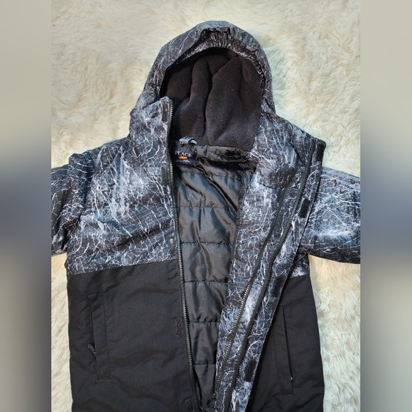 Children's Place 3 in 1 jacket with fleece liming. Boys Obsidian Black and Gray - Picture 3 of 9
